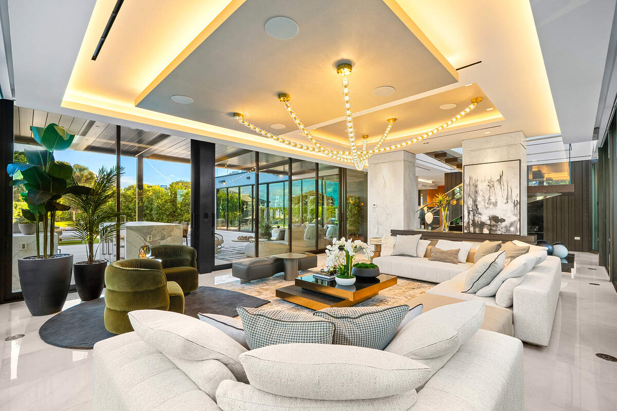 An interior shot of the home at 790 Lake Rd. in Miami’s secluded Bay Point neighborhood.